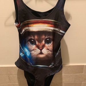L Poprageous space cat swim suit